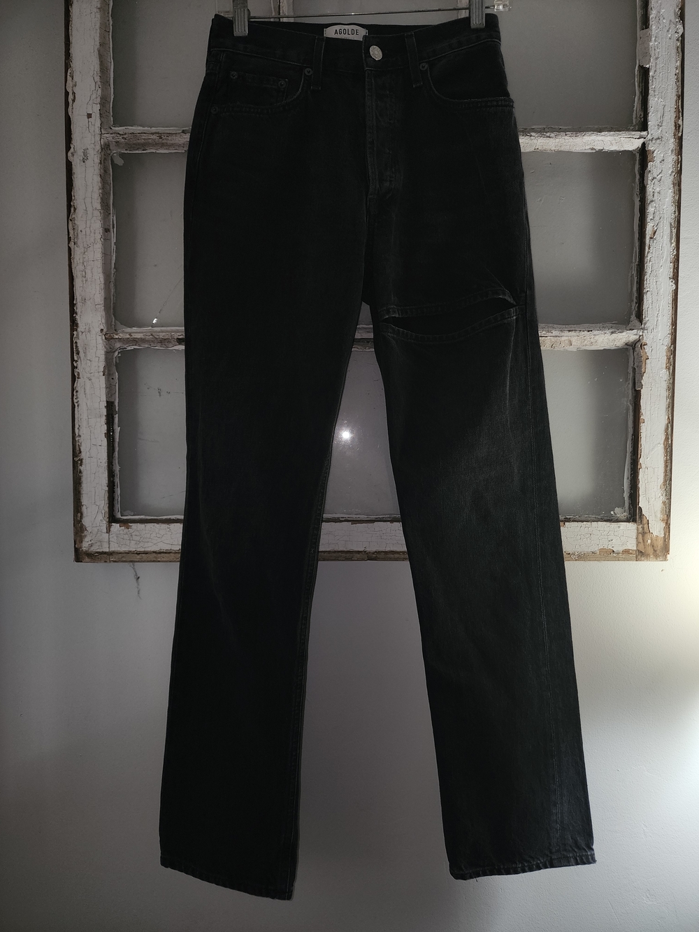 Y2k AGOLDE Black Straight-Leg Womens Jeans